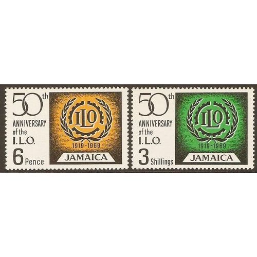 Jamaica 1969 International Labour ILO Mounted Mint MM SG 275-276 Sc274-275 stamp