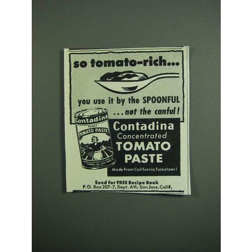 1951 Contadina Tomato Paste Ad - So Tomato-Rich