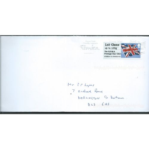2014 1ST CLASS 'POST & GO' - BPMA POSTAGE DUE 1914 ON COVER (EBID4016)
