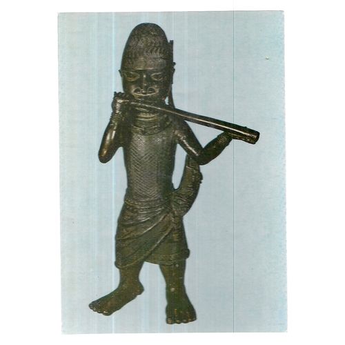 BRONZE FIGURE, BENIN, NIGERIA unused vintage postcard British Museum 1976 =