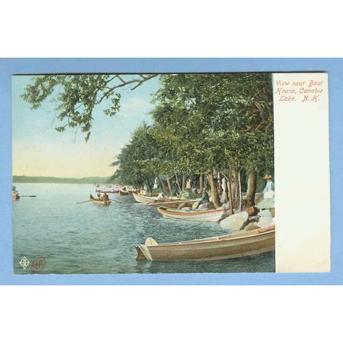 NH Canobie Lake View Near Boat House View Of Lake w/Small Row Boats Near T~1194