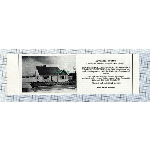 C4636) Aythorpe Roding Essex House Sale Advert - 1964 Clip