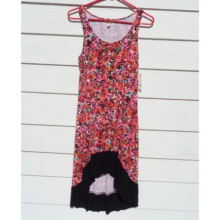 Junior Mac & Jac Floral Sun Dress Jr. Med. NWT Maxi Hi Low Hem 30 Chest