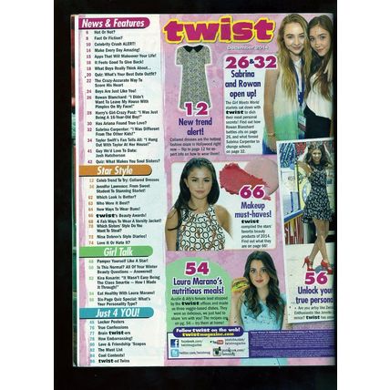 Twist Magazine Dec. 2014 ARIANA, TAYLOR SWIFT, SABRINI-ROWAN DEMI LOVATOEX