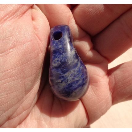 E Sodalite Tear Drop Thick Pendant 38mm 1.5 x 1 Inch Craft Jewelry Making