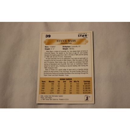 Steve Bass 1991 Jockey Star NO. 39