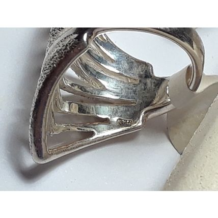 8 bar Open Wide Sparkle & Polished Sterling Silver 925 8.6 gram S-6 Ring #15624