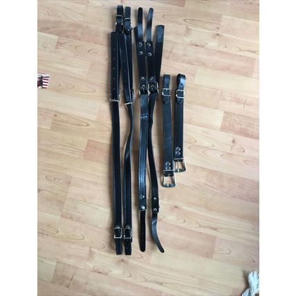 Mixed Variety Lot Black Leather Accordion Straps 6 pieces total! LOT D.