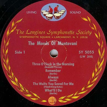 Longines Symphonette LP #SY-5055 - "The Moods Of Mantovani"