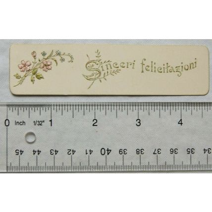 vintage bookmark - Sinceri felicitazioni