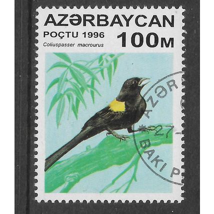 AZERBAIJAN 1996 BIRDS 100M NAPED MOUSE BIRD SG 326 FINE USED #5