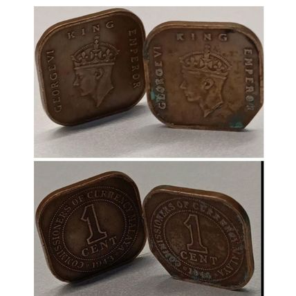 STRAITS SETTLEMENTS British Monarch KING GEORGE VI 1945