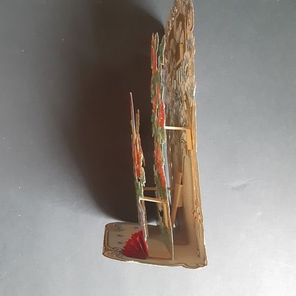 Antique Valentine Card Medium Embossed Lace Stand-up Victorian Era Vintage 2