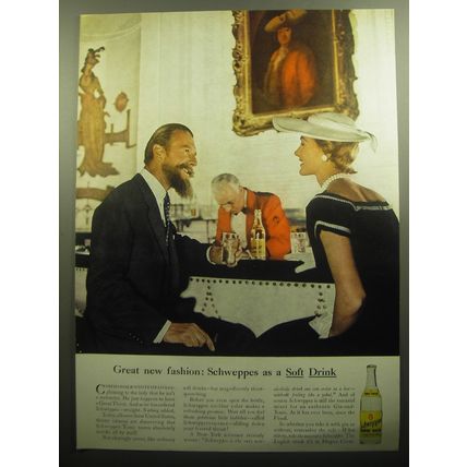 1958 Schweppes Tonic Water Ad - Great new fashion: Schweppes as a Soft Drink