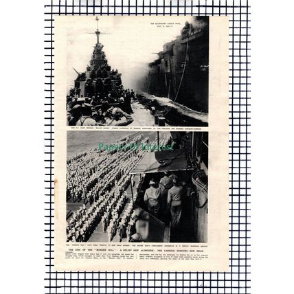 BUNKER HILL Ship American Aircraft Carrier Admiral Mitscher WW2 - 1945 Article