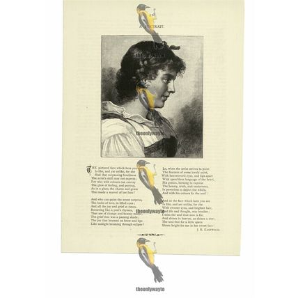 Portrait & Poetry, Romantic Victorian Book Illustration (Print), 1886