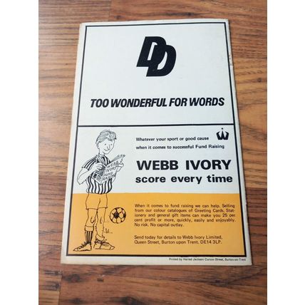 1975/76 Burton Albion vs Cambridge City - Southern League * FREE P&P *