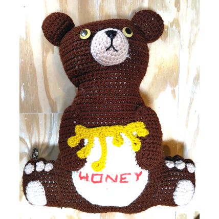 Honey Bear! Brown - Amigurumi Style - Plush Crochet / Heavy Yarn Stuff Handmade