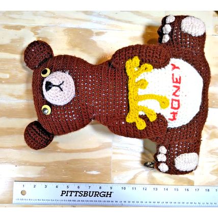 Honey Bear! Brown - Amigurumi Style - Plush Crochet / Heavy Yarn Stuff Handmade