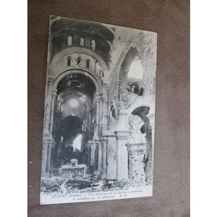 A.Richard Postcard - World War 1 Artillery Damage, Albert ( Somme ) ruins