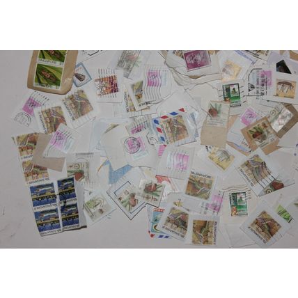 Far East Kiloware on Paper Mainly Large HVs ~160gm over 30 years old see photos