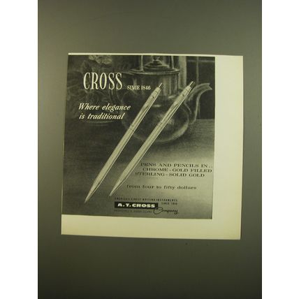 1961 A.T. Cross Pens and Pencils Advertisement - Cross since 1846