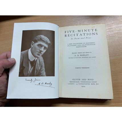 1920 "FIVE MINUTE RECITATIONS IN POEMS & PROSE" ANTIQUE HARDBACK BOOK (P3)
