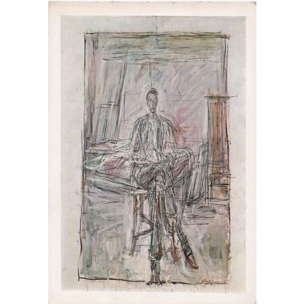 Alberto Giacometti Seated Man 1949 Tate Gallery Painting Postcard