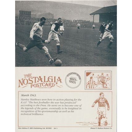 Postcard Sir Stanley Matthews RAF Team 1943 Football - Nostalgia