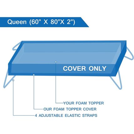 Mattress Topper Cover Queen Size (Only Cover) 3 Inch Mattress Protector Cooling