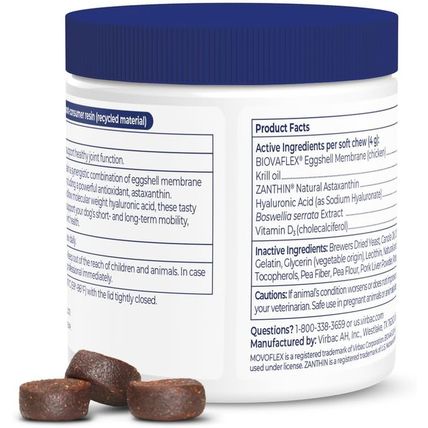 Advanced Soft Chews Hip and Joint Support Supplement for Medium Dogs 60 Count by