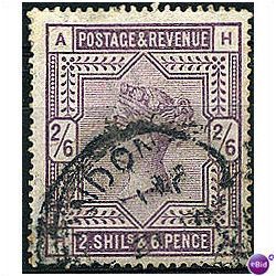 1883 SG178 2/6d Lilac Fine Used (Crease) "BC"