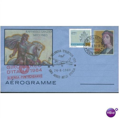 Vatican Aerogramme 1984 - SG 768 - + Pre-paid Raffaello Sanzio 1