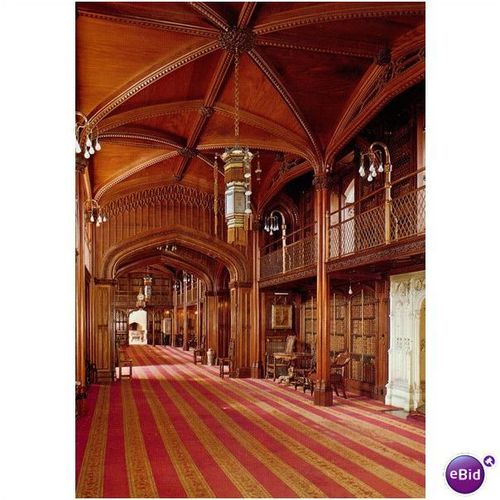 GB Postcard - Arundel Castle, Sussex - The Library