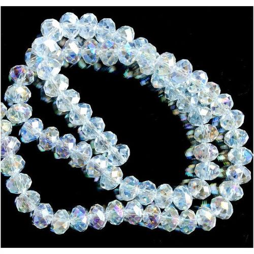 15 no. Faceted Rondelle Clear Crystal Glass 10 mm Beads Jewellery Making 2018