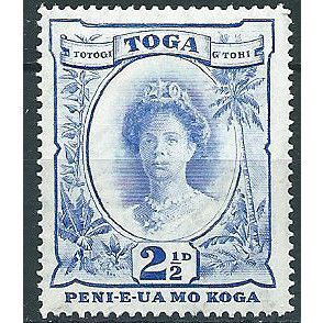 Tonga 1934 SG59a 2 1/2d Bright Ultramarine Mounted Mint . ..