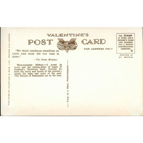 London - West Towers, Westminster Abbey - J Valentine & Sons Ltd. - 209360 JV