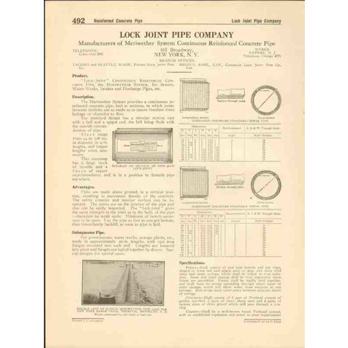 lock joint pipe company 1916 reinforced concrete vintage catalog