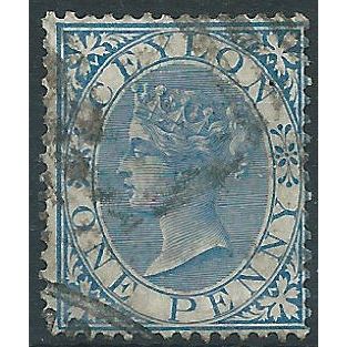 Ceylon 1868 SG61 1d Blue Good/Fine Used . . ..