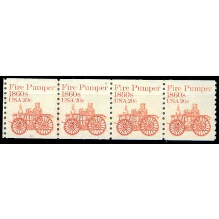 1908 20c Fire Pumper Very Fine MNH Dry Gum CNP+2 Left 10 G0305