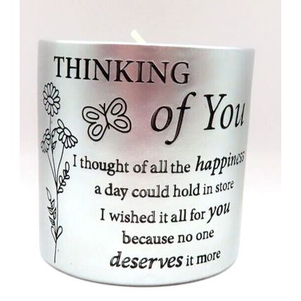 Thinking of You Tea Light Holder 7.5 CM Sentimental Verse Gift Christian Faith