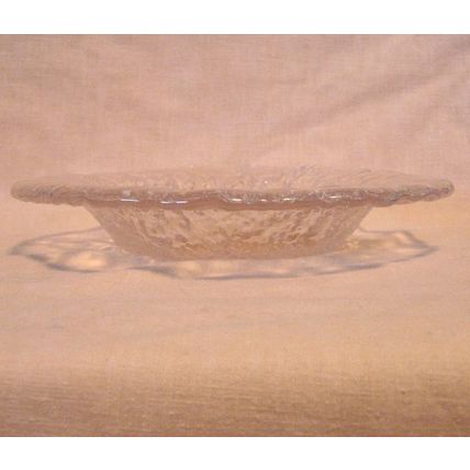 Texture Clear Glass Dish Art Glass Candy Trinket Heavy