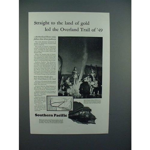 1928 Southern Pacific Lines Railroad Ad - Land of Gold