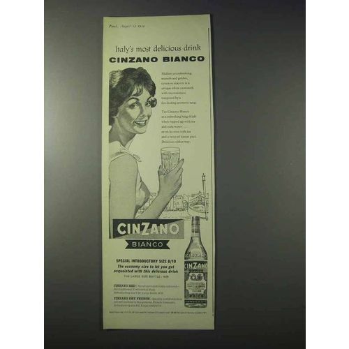 1959 Cinzano Bianco Vermouth Ad - Most Delicious Drink