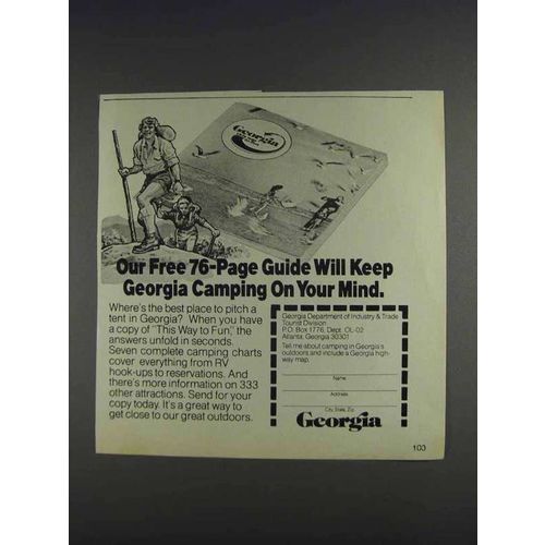 1980 Georgia Tourism Ad - Camping On Your Mind
