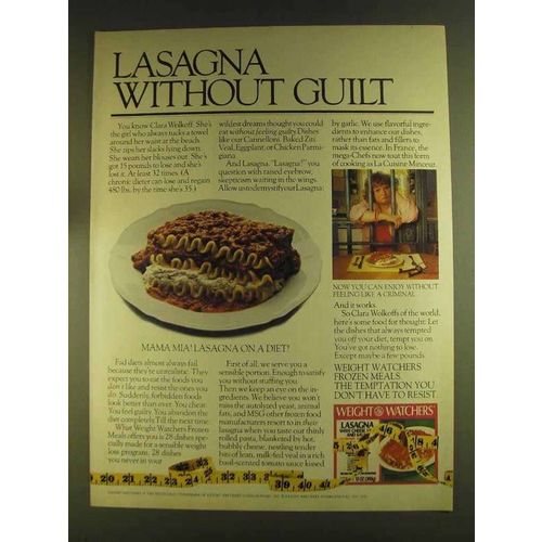 1980 Weight Watchers Frozen Meals Ad - Lasagna Guilt