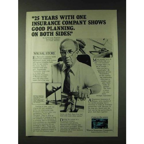 1979 Wausau Insurance Ad - 25 Years With One Company