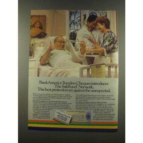 1985 BankAmerica Travelers Cheques Ad - The SafeTravel Network