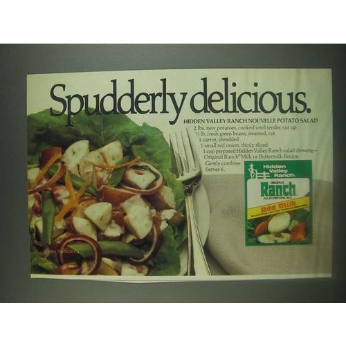 1985 Hidden Valley Ranch Dressing Ad - Nouvelle Potato Salad Recipe