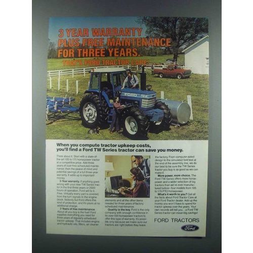 1985 Ford TW-15 Tractor Ad - Maintenance Three Years